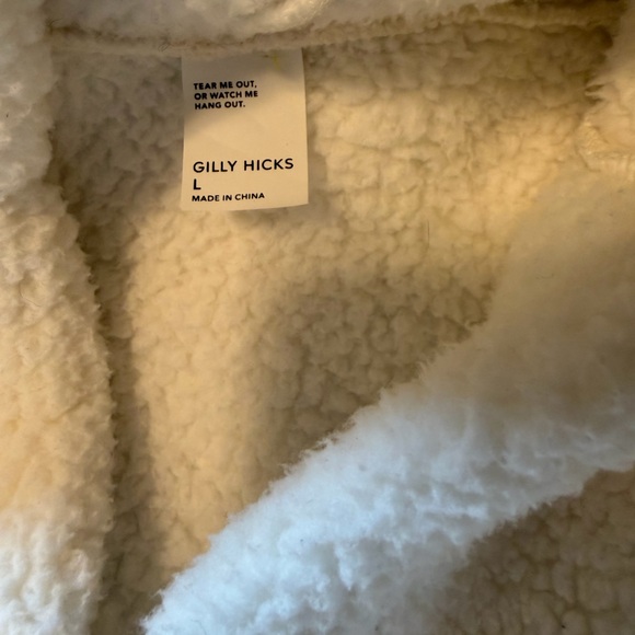 Gilly Hicks Ivory Sherpa Pullover Jacket Teddy slightly cropped - Picture 5 of 5